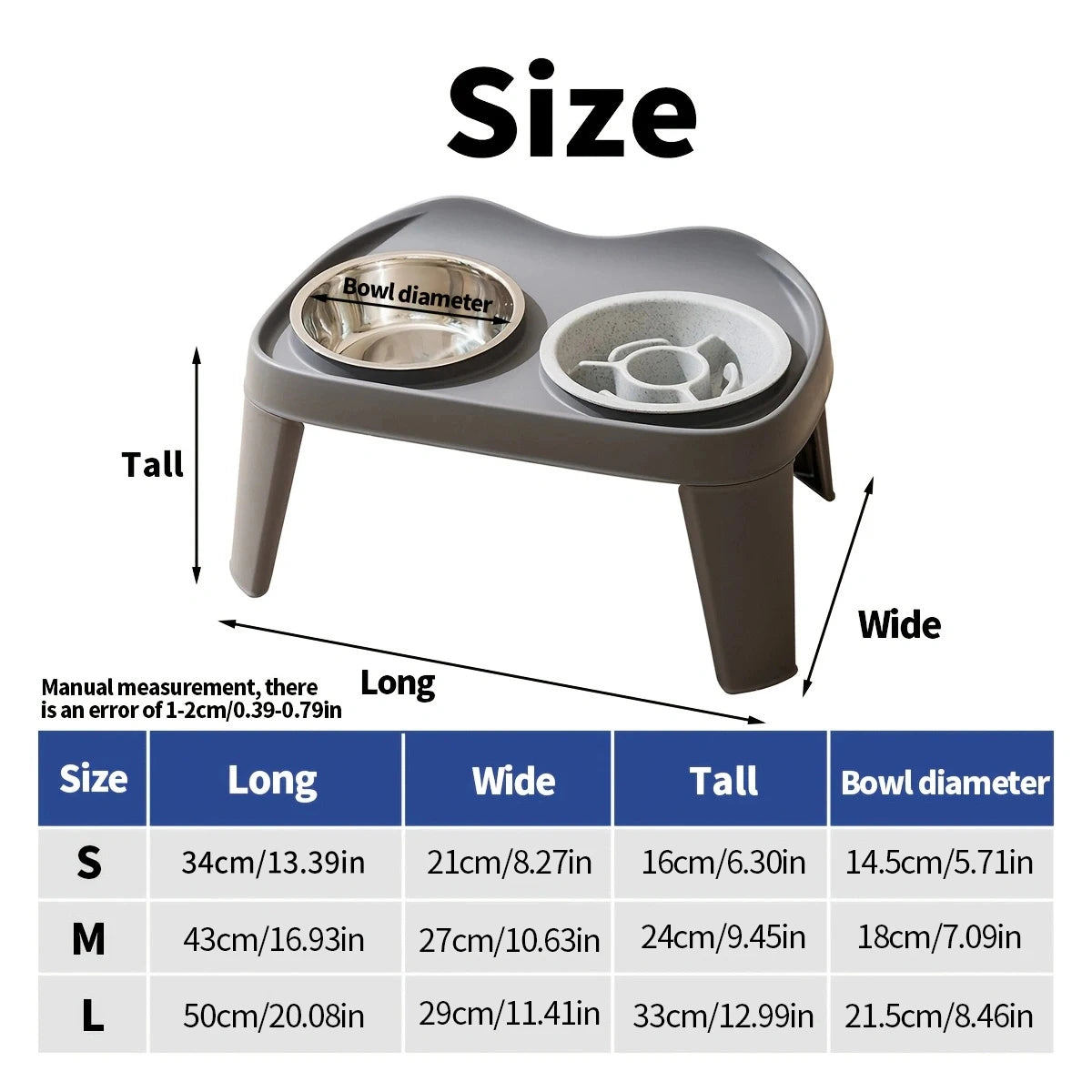 One-Piece Folding Elevated Dog Bowl – Double Feeder for Medium & Large Dogs, Golden Retriever Pet Feeding Bowl