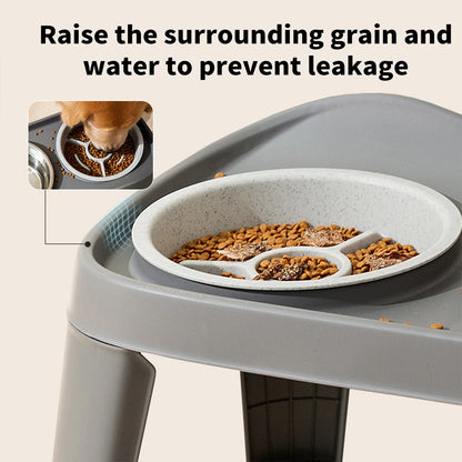 One-Piece Folding Elevated Dog Bowl – Double Feeder for Medium & Large Dogs, Golden Retriever Pet Feeding Bowl