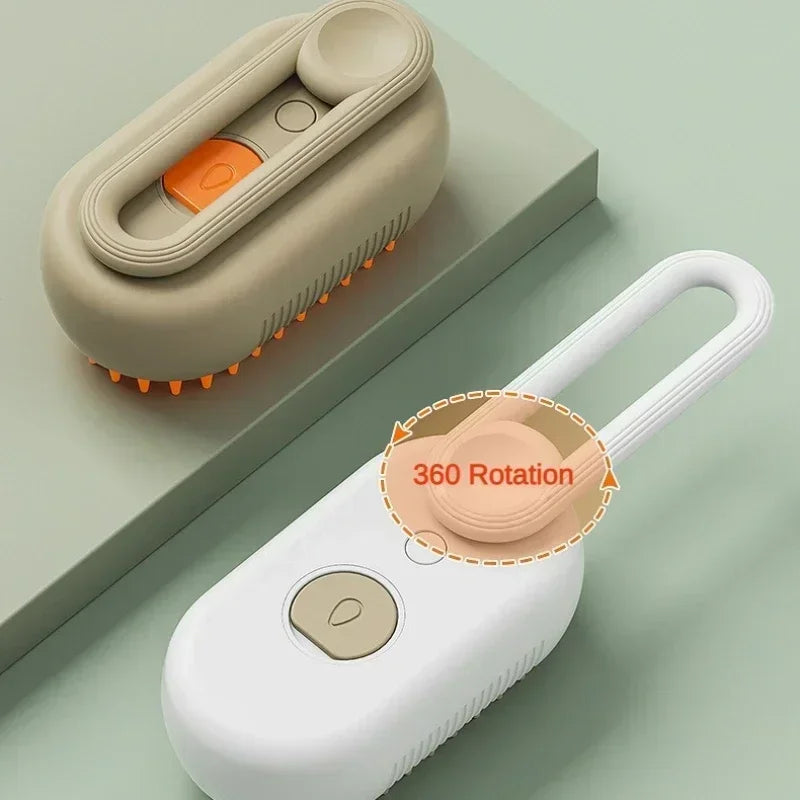 Steam Pet Brush 3-in-1 Dog & Cat Grooming Comb – Hair Removal, Detangling, Massage Spray, Pet Groomer Tool
