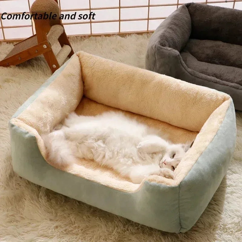 Calming Plush Cat Bed – Ultra Soft Warm Donut Nest for Cats & Small Dogs