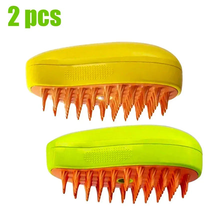 Steam Pet Brush 3-in-1 Dog & Cat Grooming Comb – Hair Removal, Detangling, Massage Spray, Pet Groomer Tool
