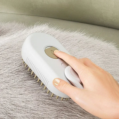 Steam Pet Brush 3-in-1 Dog & Cat Grooming Comb – Hair Removal, Detangling, Massage Spray, Pet Groomer Tool