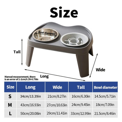 One-Piece Folding Elevated Dog Bowl – Double Feeder for Medium & Large Dogs, Golden Retriever Pet Feeding Bowl