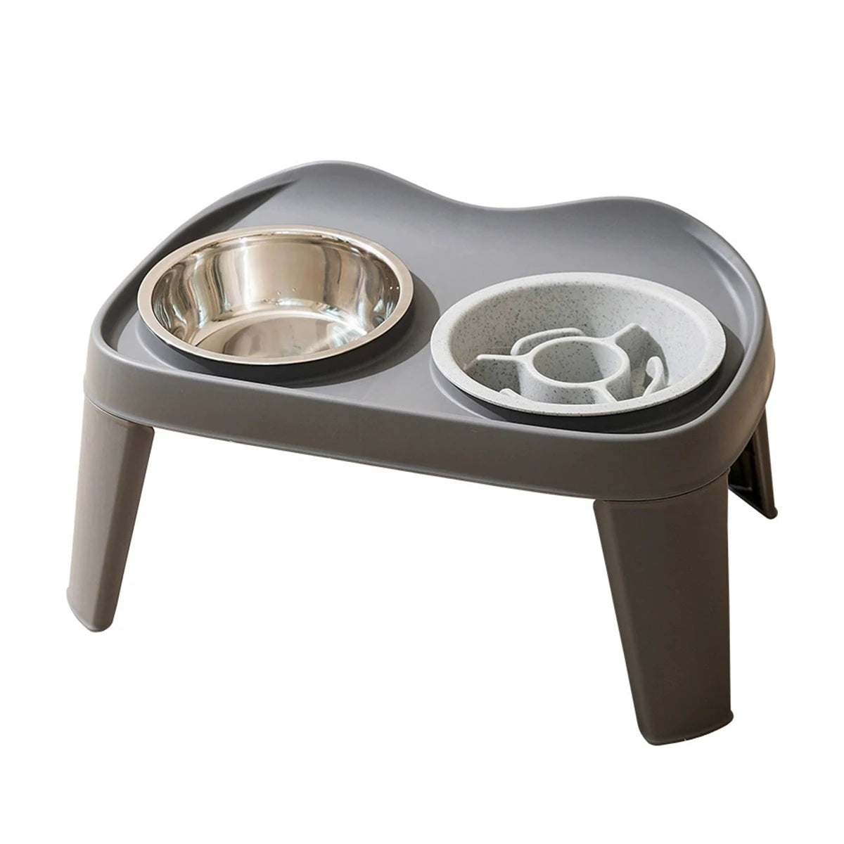 One-Piece Folding Elevated Dog Bowl – Double Feeder for Medium & Large Dogs, Golden Retriever Pet Feeding Bowl
