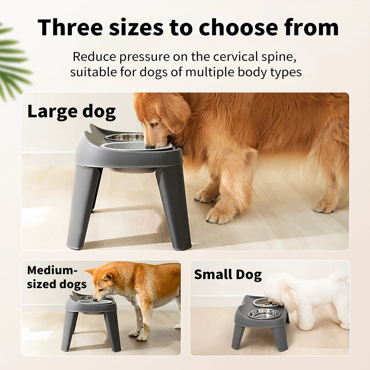 One-Piece Folding Elevated Dog Bowl – Double Feeder for Medium & Large Dogs, Golden Retriever Pet Feeding Bowl